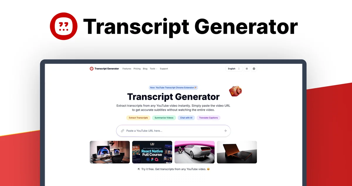 Transcript Generator product image